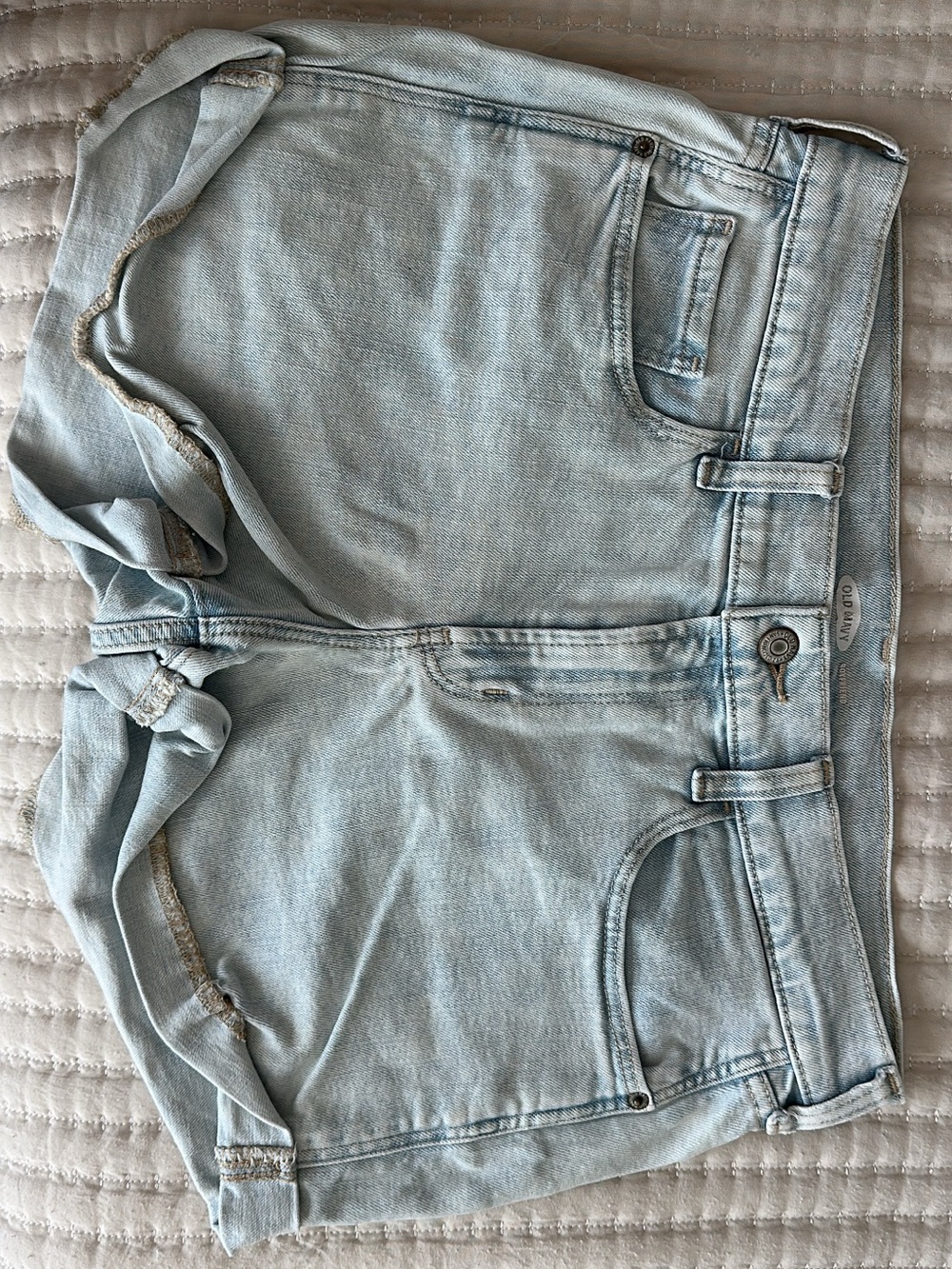 American Eagle Outfitters Light Wash Denim Tie-Front Shorts